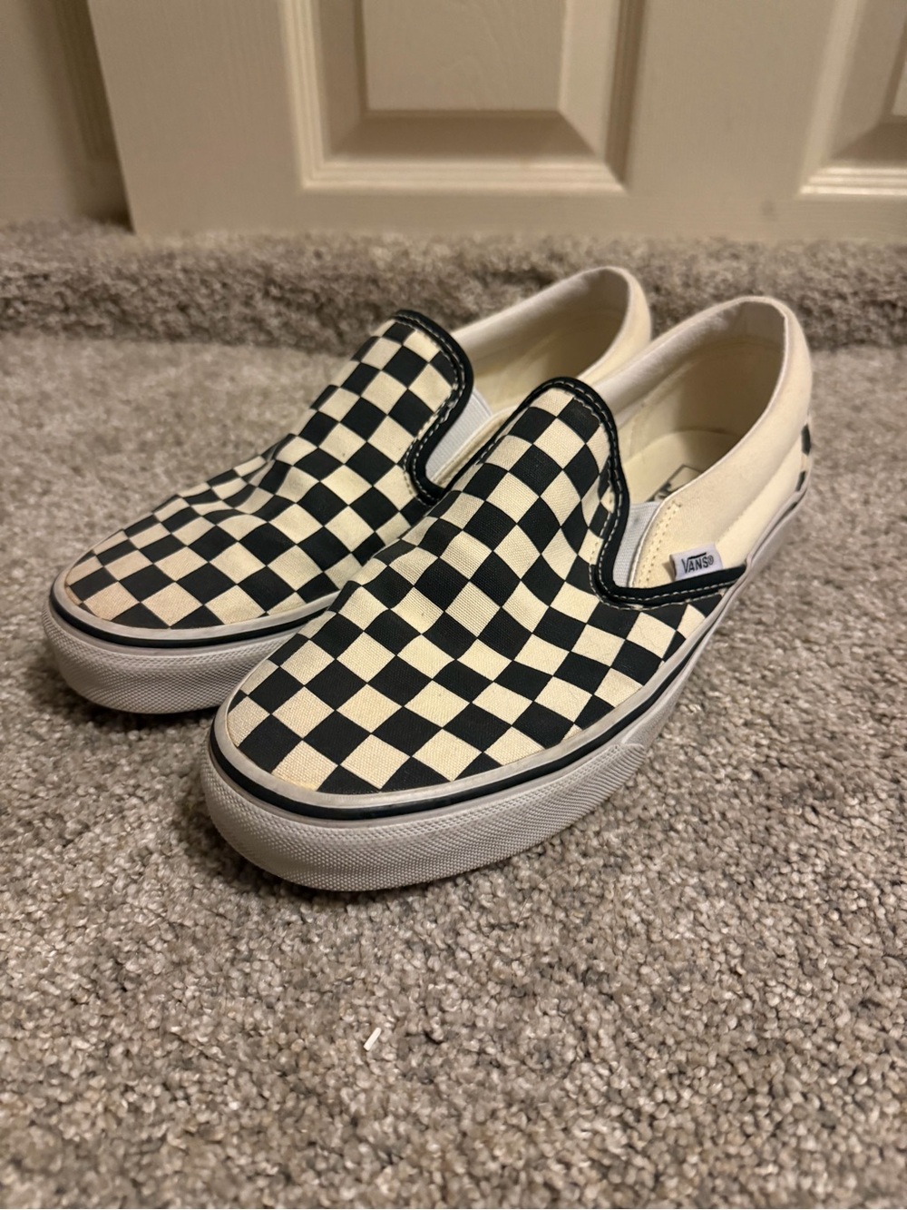Vans Checkerboard Slip-On Sneakers - Black & White